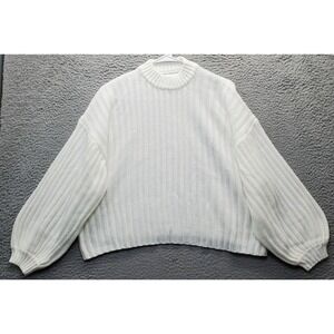 Princess‎ Polly Sweater Womens XS/S Tan Knit Drop Shoulder Ribbed Balloon Sleeve